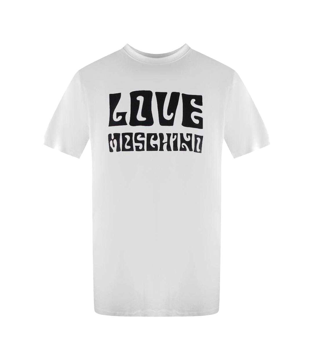 Mens Logo Premium Cotton T-shirt White Love Moschino-1