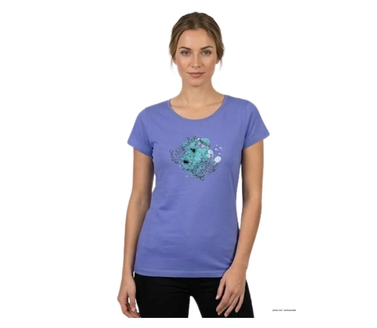 Tee-shirt femme MAYFLOWER DANIELE3 bleu lavande : le confort d'une coupe large-1