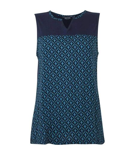 Womens/ladies Janessa Patterned Sleeveless T-shirt Navy Regatta