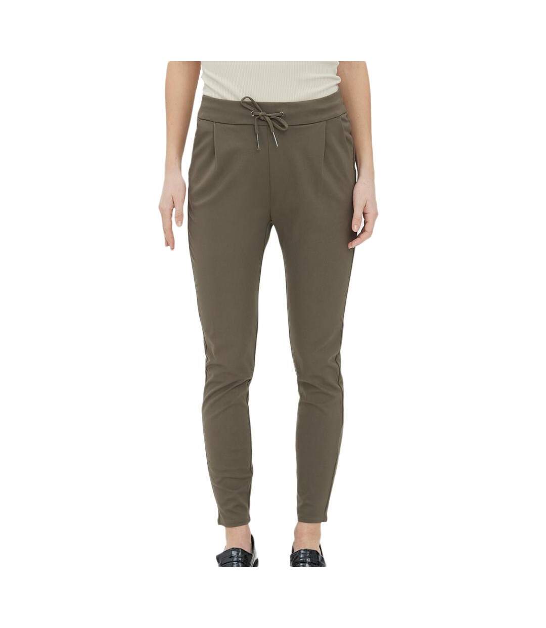 Pantalon Kaki Marron Femme Meva - S-L32-1