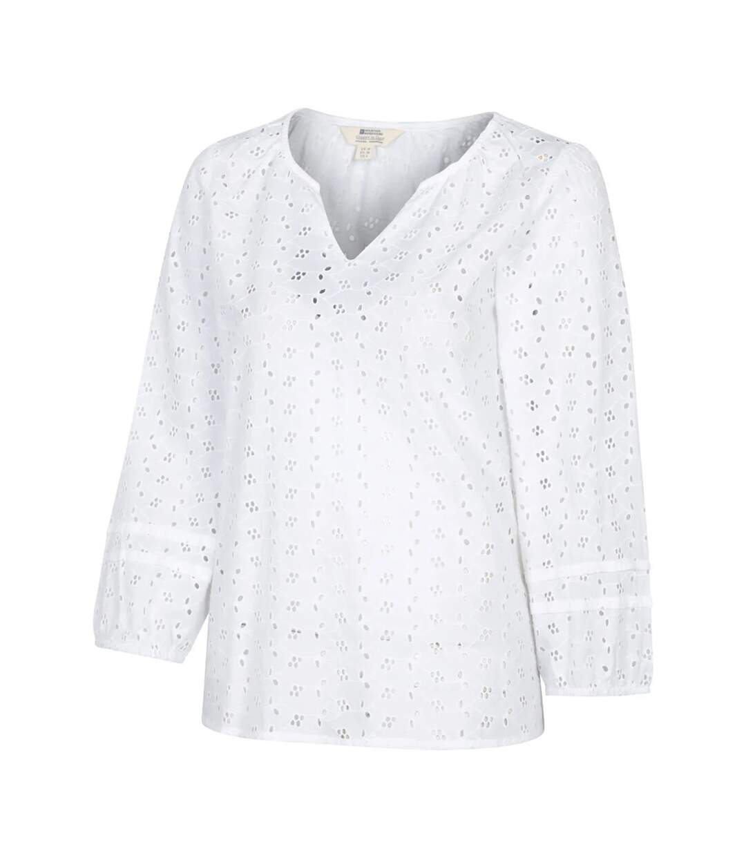 Blouse Décontractée Manches ¾ Motif/style Broderie Femme Blanc Broderie Mountain Warehouse-4