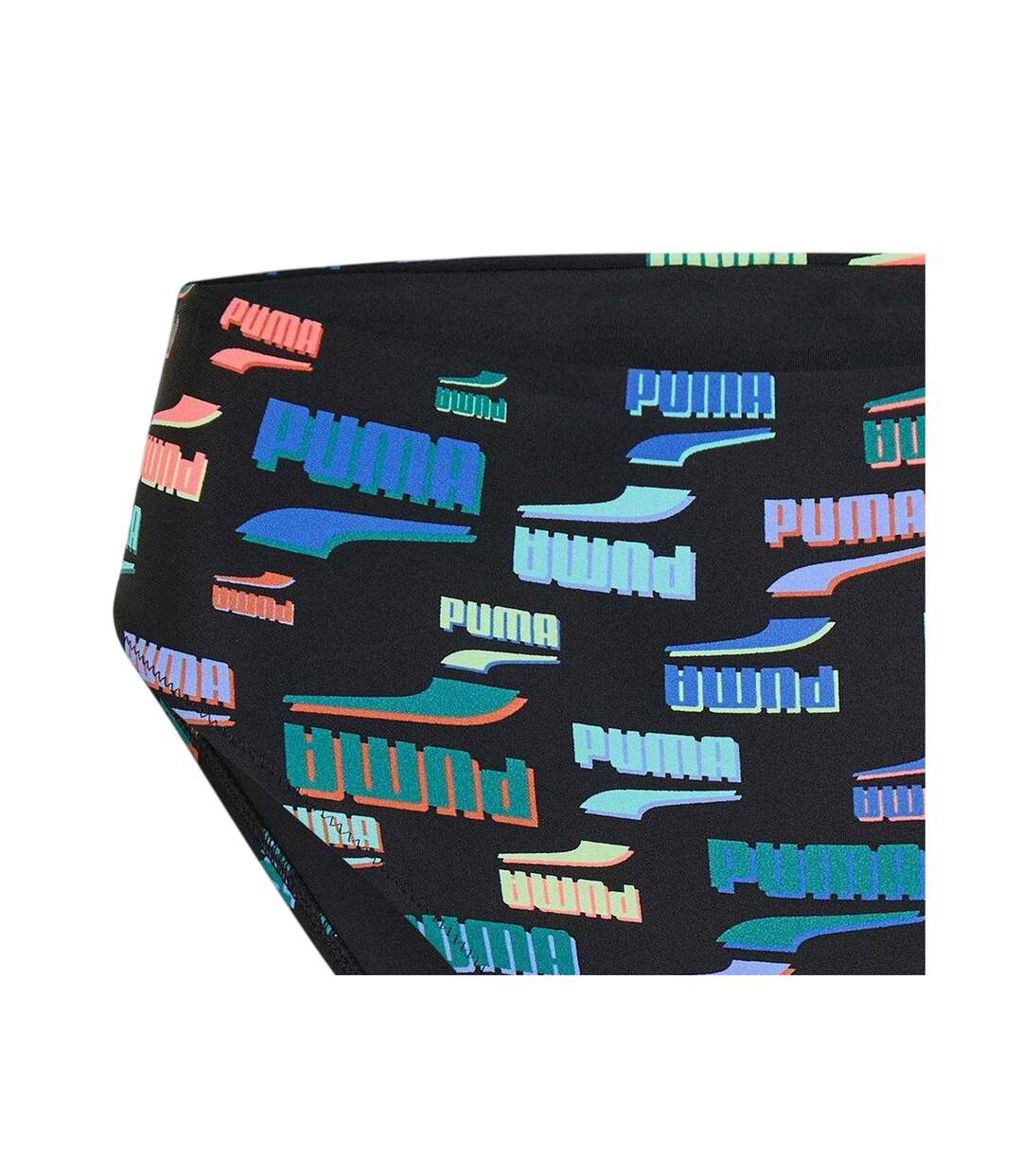 Womens/ladies All Over Logo Bikini Bottoms Black Multicoloured Puma-3