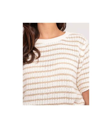Pull manches courtes rayures lurex KIZAIA - Dona X Lisa