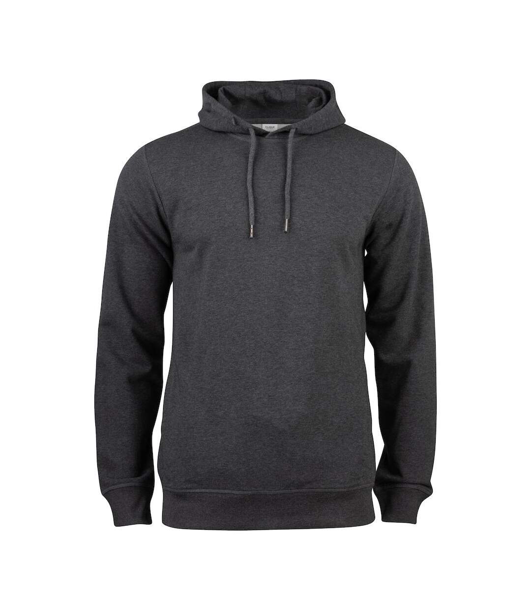 Sweat à capuche premium homme anthracite chiné Clique