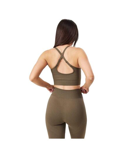 Womens/ladies Adjustable Seamless Sports Bra Ash USA