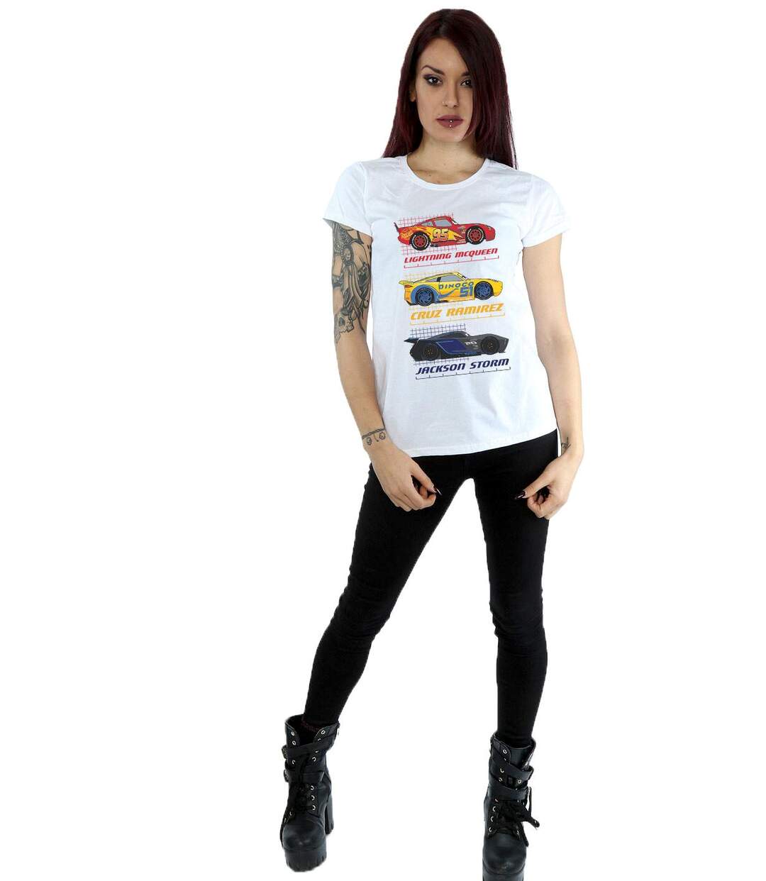 Disney - T-shirt CARS RACER PROFILE - Femme (Blanc) - UTBI13890-4