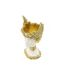 Statuette Buste Femme Athena 32cm Blanc & Or-3