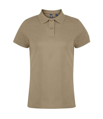Asquith & Fox Womens/Ladies Plain Short Sleeve Polo Shirt (Khaki) - UTRW3472