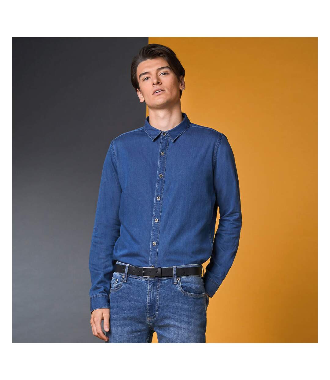 Chemise so denim jack homme bleu clair Awdis