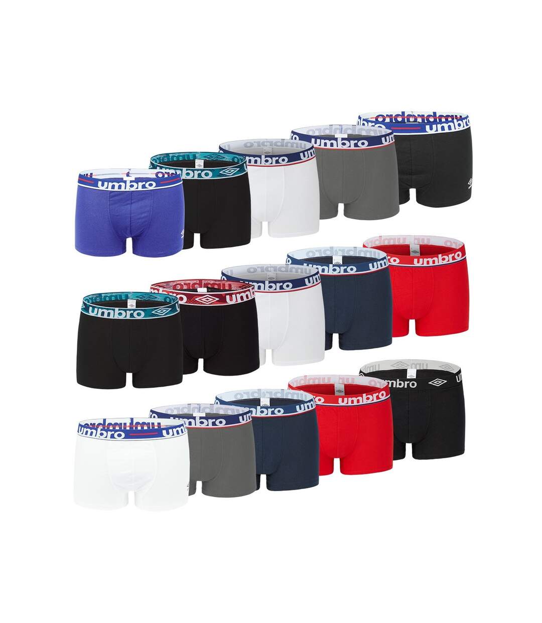 Pack Surprise de 5 Boxers homme 100% Coton Umbro