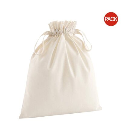 Lot de 2  sacs à cordon en coton biologique doux xs naturel Westford Mill