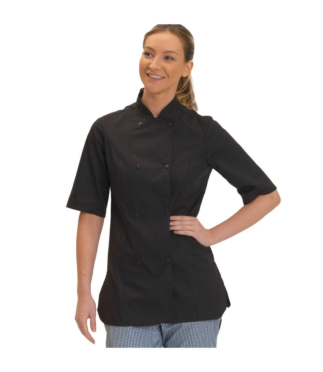 Veste de cuisinier premium femme noir Dennys-2