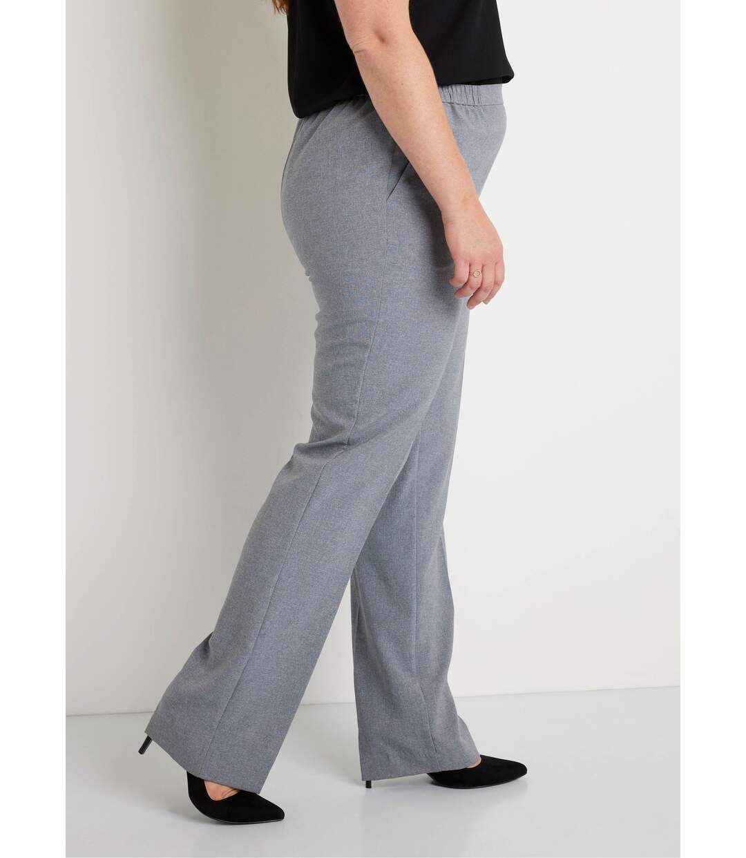 Pantalon droit ceinture semi-élastiquée-3