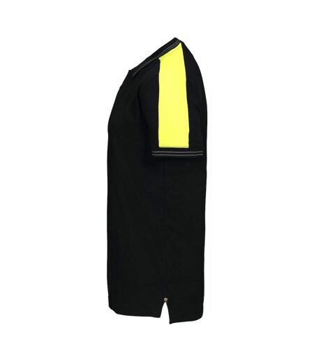 Projob Mens Pique Polo Shirt (Black/Yellow) - UTUB421