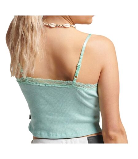 Top turquoise femme superdry vintage lace cami - m/l