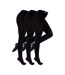 3 Pack Ladies Black Fleece Lined Thermal Tights-1