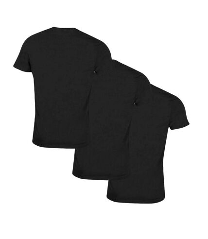 Lot x3 T-shirts col V Noir Homme Lacoste Essentials
