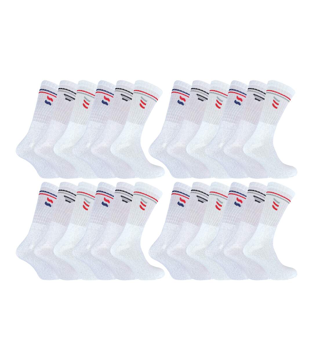 Lot de 24 paires de chaussettes de sport classiques pour hommes