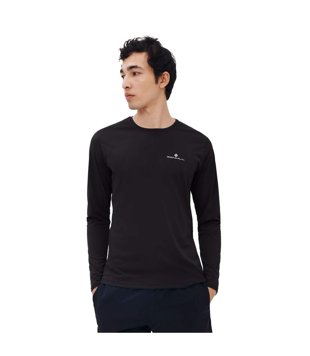 Mens Core Long-sleeved T-shirt Black Ronhill-1