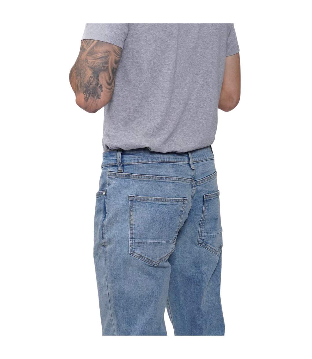 Mens Rom Cotton Straight Jeans Light Wash Firetrap-4