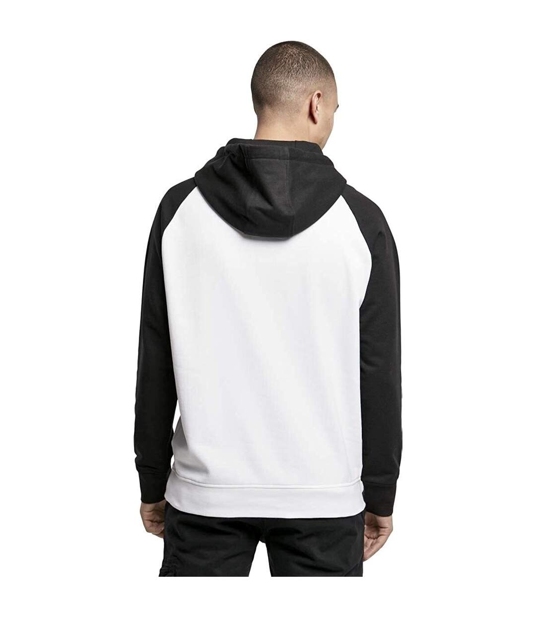 Sweat à capuche basic homme blanc / noir Build Your Brand