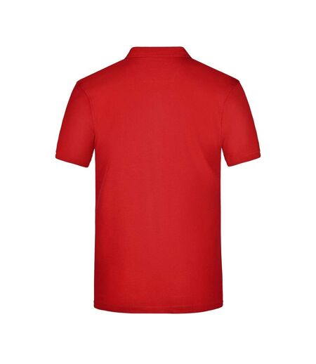Polo Motif/style Uni Homme Rouge Blanc James And Nicholson