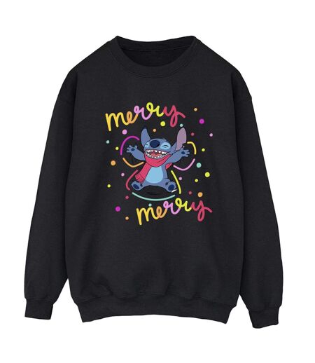 Disney Pull-over Lilo & Stitch Merry Rainbow Femme/Ladies (Noir) - UTBI23111
