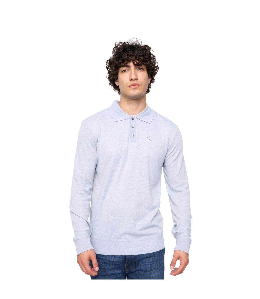 Polo sweat ashland homme gris clair chiné Bewley & Ritch-1