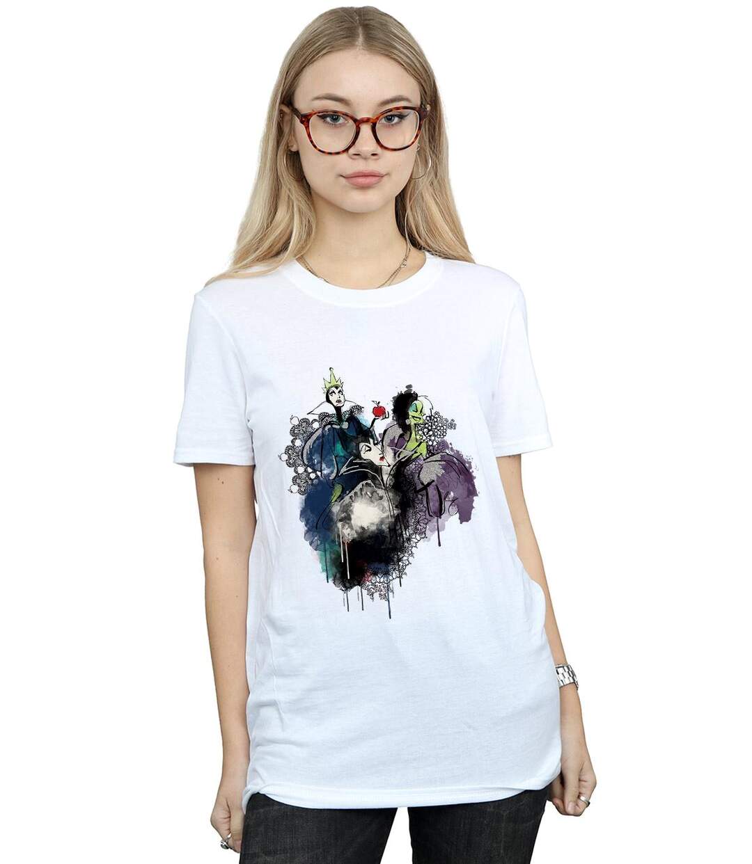 Disney - T-shirt VILLAINS SKETCH - Femme (Blanc) - UTBI16883-2