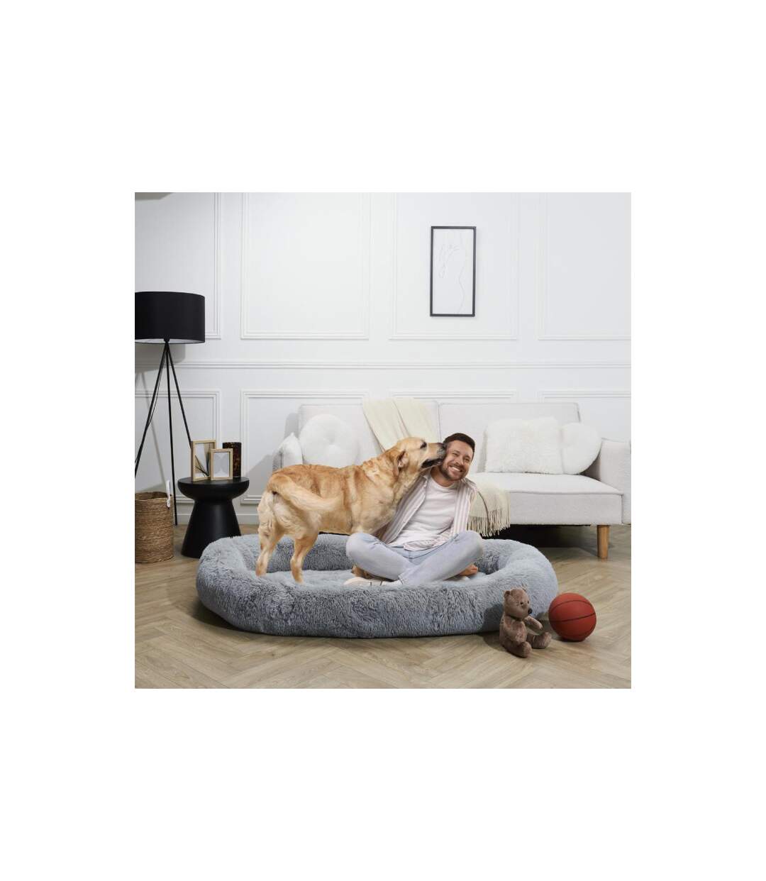 Panier de Couchage XXL Chien 150cm Gris-3