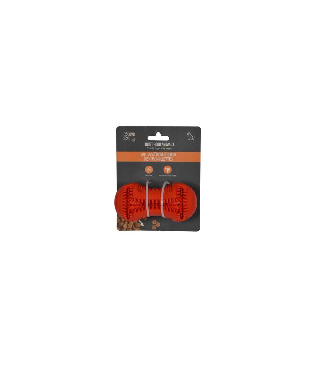 Jouet pour Chien Distributeur Os 10cm Rouge-4