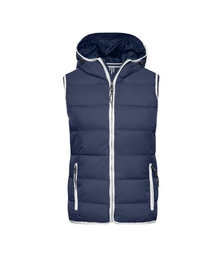 Veste Sans Manches Maritime Homme Bleu Marine Blanc James And Nicholson