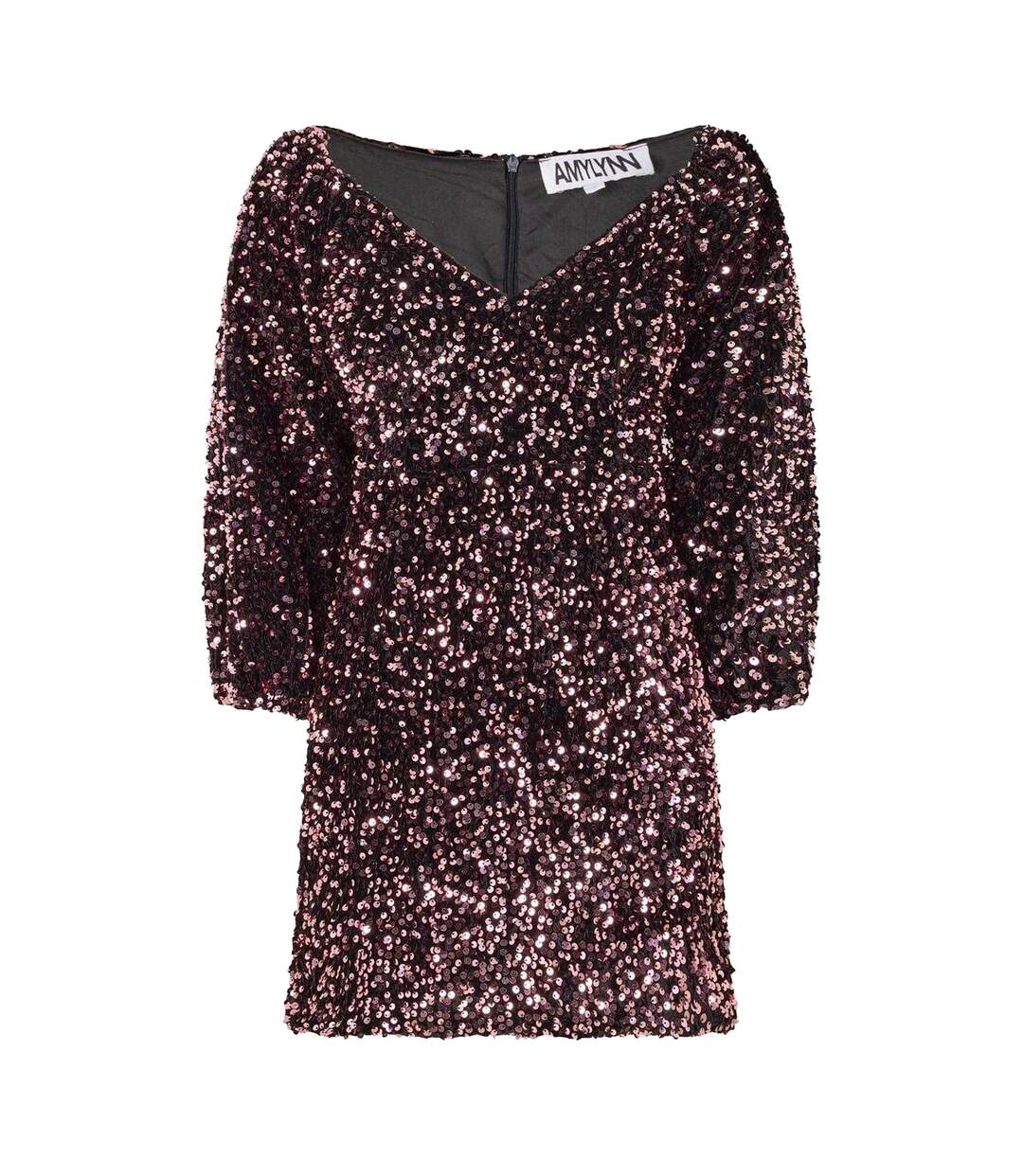Womens/ladies Sequins V Neck Party Mini Dress Multicoloured AmyLynn-1