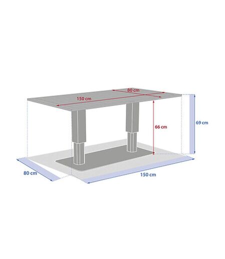 Table de jardin relevable rectangulaire en aluminium SALIMIA - Graphite et honey