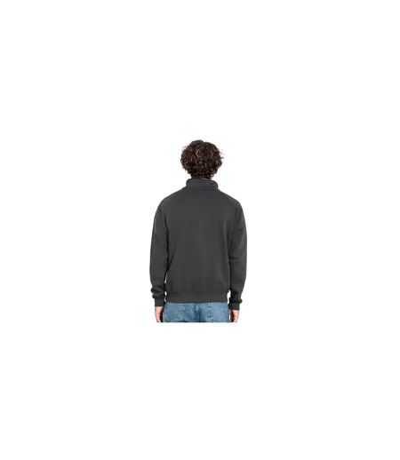Sweat Uni À Col Montant Zippé Iconic Premium Homme Anthracite Fruit Of The Loom