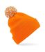 Bonnet snowstar adulte orange / blanc Beechfield-2