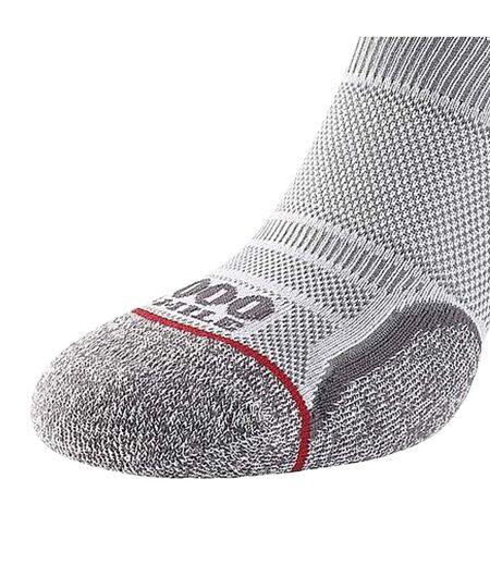 Womens/ladies run ankle socks white/grey 1000 Mile