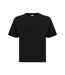 SF Womens/Ladies Boxy Crop T-Shirt (Black)