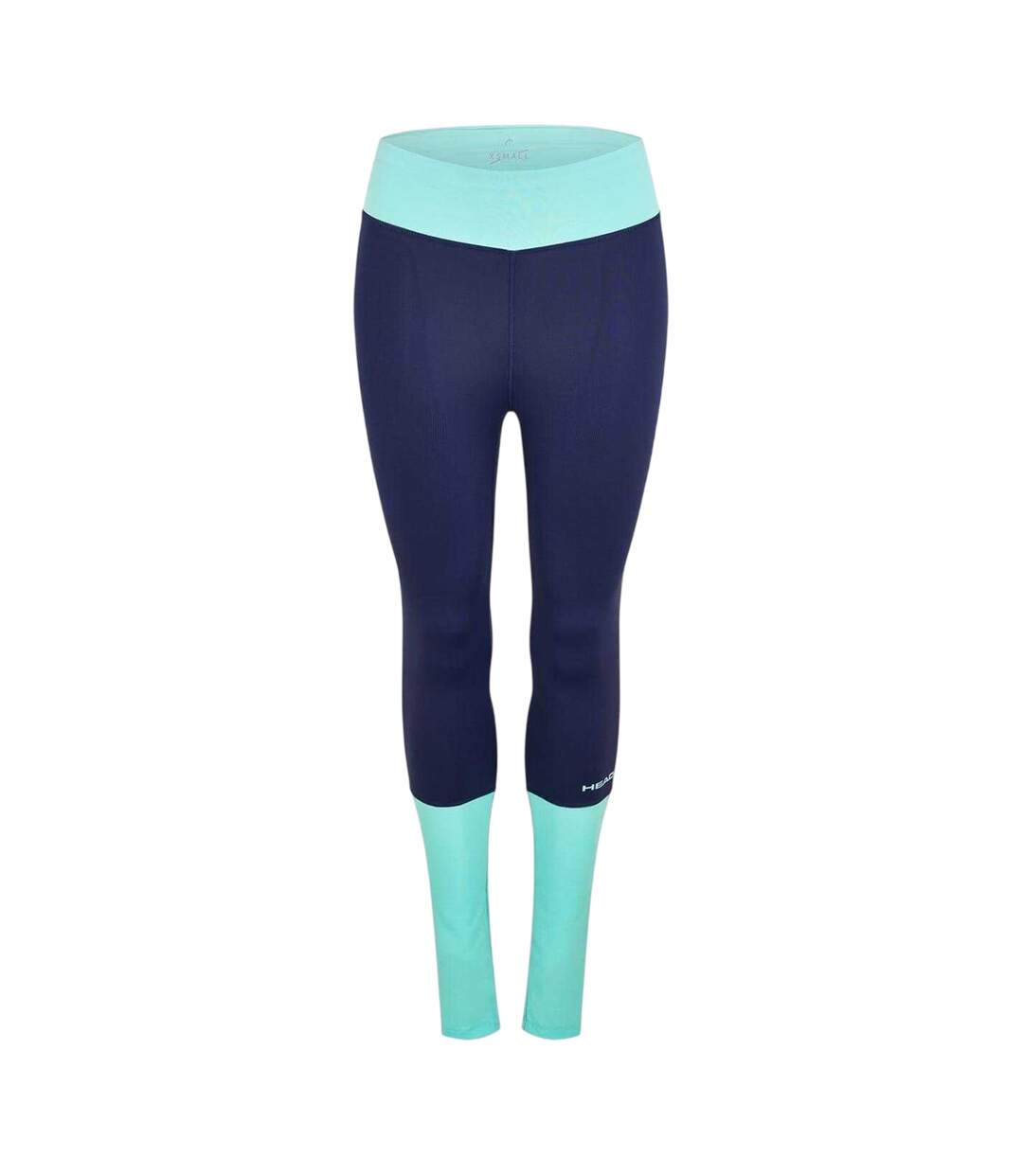 Legging Motif/style Blocs De Couleurs Femme Bleu Head-1