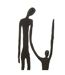 Statue Famille en Métal Ensemble 122cm Noir-3