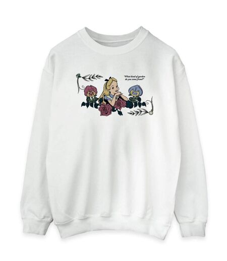 Disney - Sweat ALICE IN WONDERLAND WHAT KIND OF GARDEN - Femme (Blanc) - UTBI5770