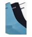 Pack Of 3  Mens Logo Ankle Socks  Blue Navy Blue White Boss-2
