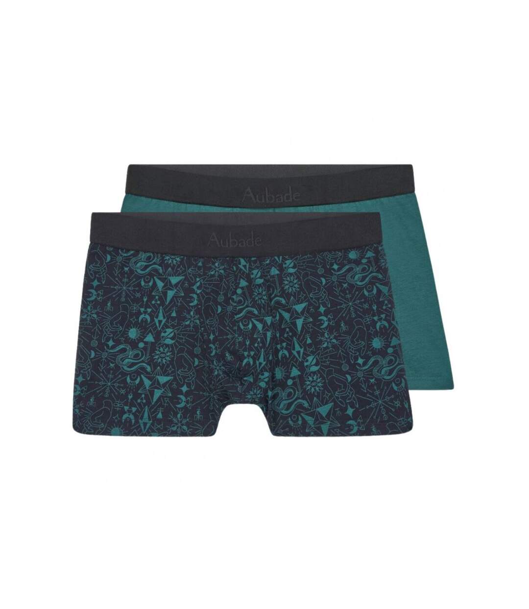 AUBADEMEN Lot de 2 Boxers Homme Coton Modal DUO TALI Noir Bleu-1