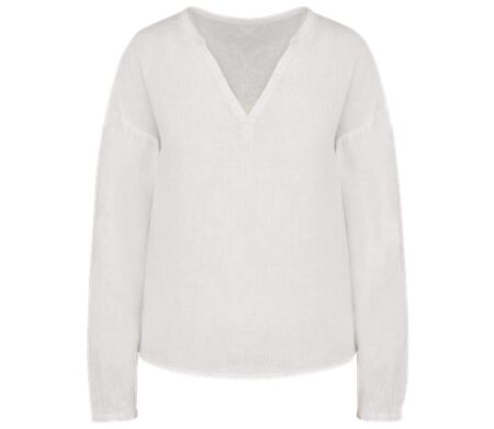 Chemise - Blouse en lin - Femme - PATS524 - blanc