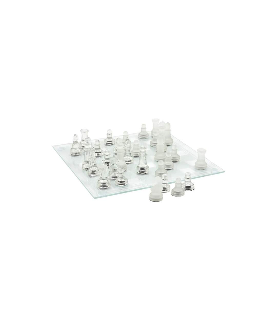 Jeu d'Echecs Verre 25cm Transparent-3