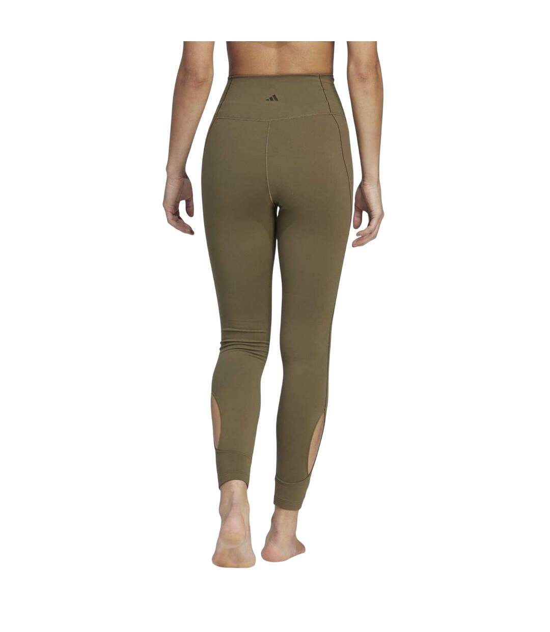 Legging Yoga Motif/style Découpé Femme Vert Kaki Chiné Adidas-3