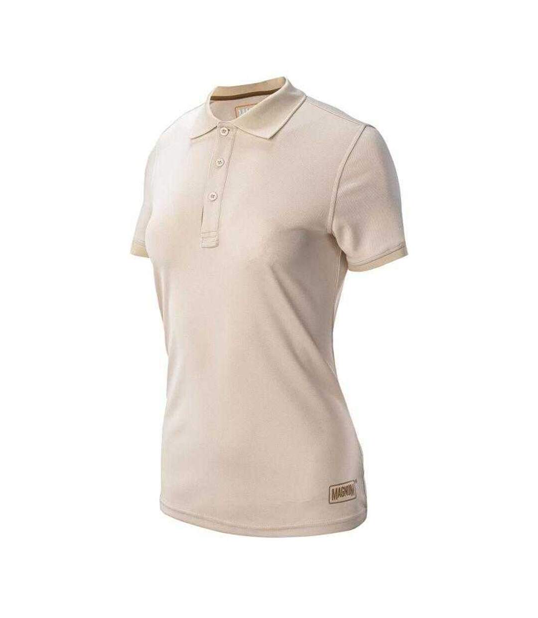 Womens/ladies Polo Shirt Beige Cream Magnum-3
