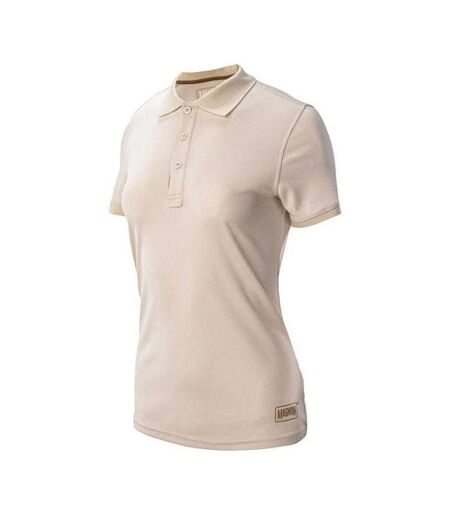 Womens/ladies Polo Shirt Beige Cream Magnum