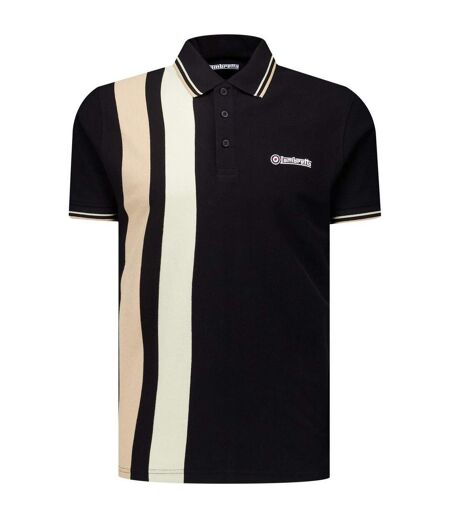 Polo Motif/style Rayure Fil Teint Classic Homme Noir Sable Lambretta
