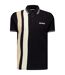 Polo Motif/style Rayure Fil Teint Classic Homme Noir Sable Lambretta-1